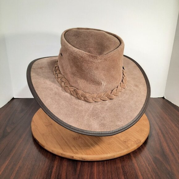 Barmah Squashy Suede Hat Size Large Kangaroo Brown Outback Australia Waterproof - Picture 4 of 12